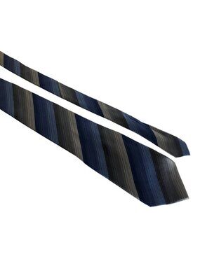 Van Heusen Blue Gray Striped Silk Tie Mens Necktie Stain Resistant Office Gift